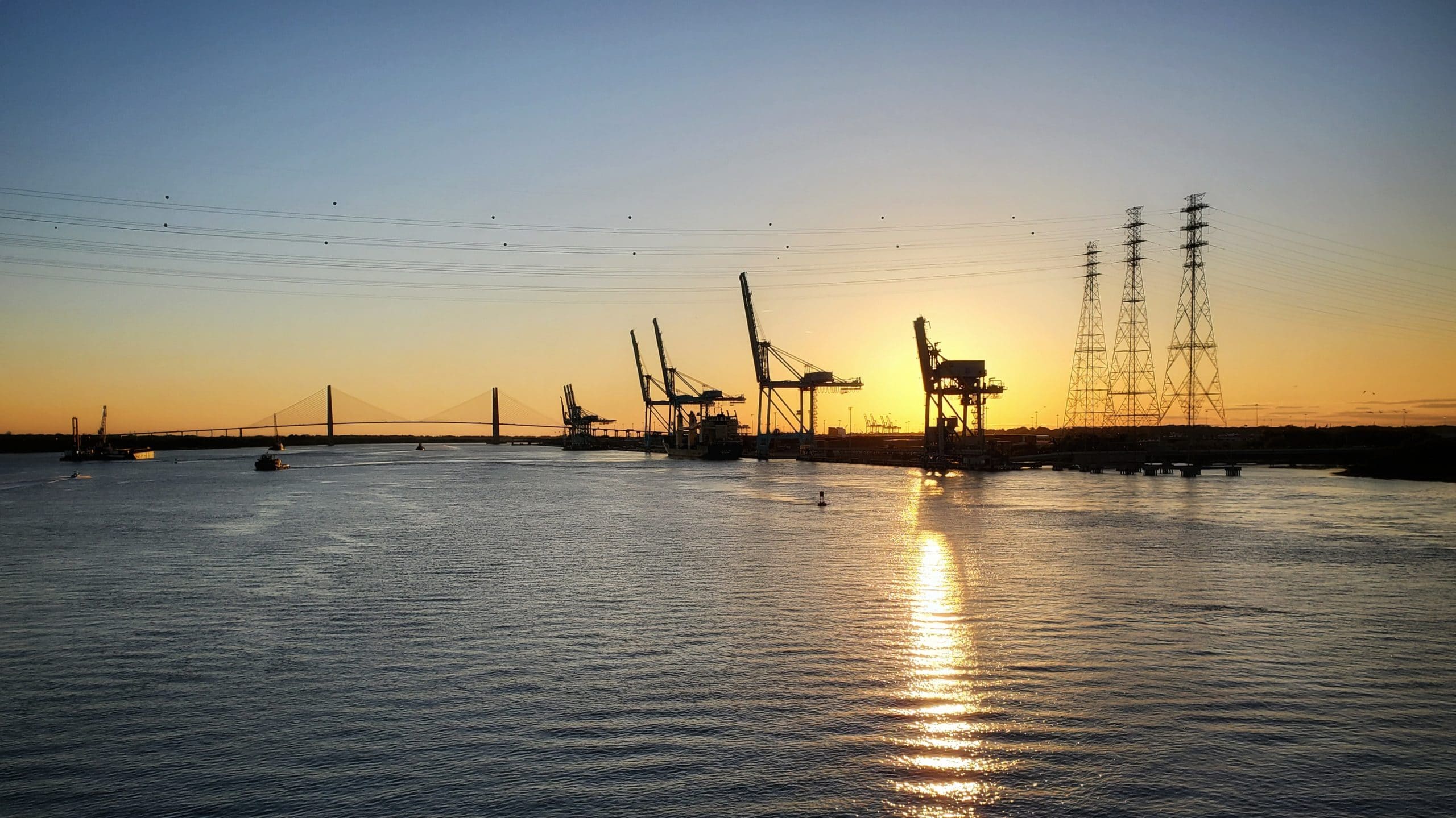 Harbour in sunset